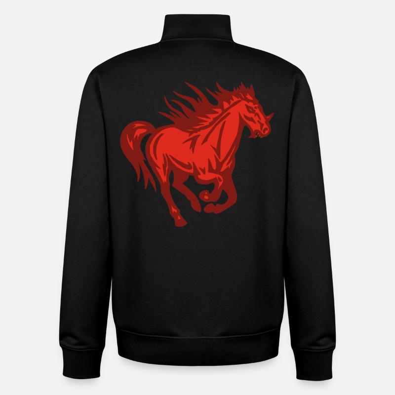 Dämonisches Pferd - Unisex Organic Zip Sweatshirt von Stanley/Stella - Schwarz