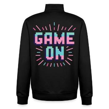 Game on - Unisex Organic Zip Sweatshirt von Stanley/Stella - Schwarz - Hinten - AI Model Male 185 light (185cm)