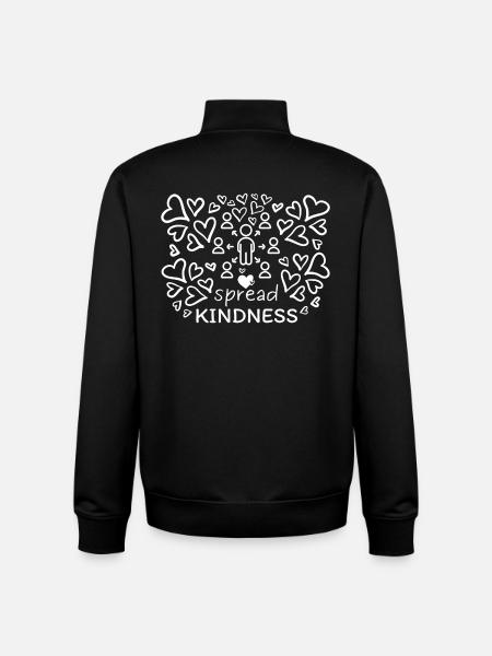 Spread Kindness Inspirational Quote - Unisex Organic Zip Sweatshirt by Stanley/Stella - black