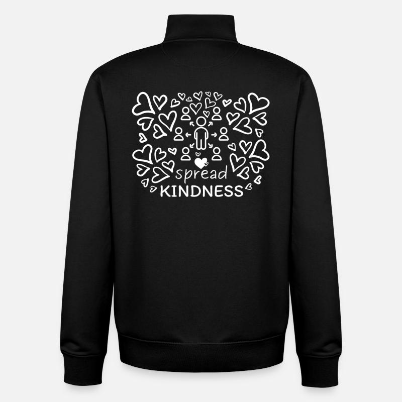 Spread Kindness Inspirational Quote - Unisex Organic Zip Sweatshirt by Stanley/Stella - black