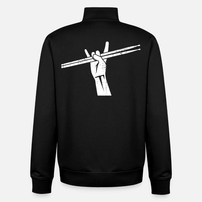 Batteur Musique Rock - Sweat zippé unisexe en coton bio Stanley/Stella - noir