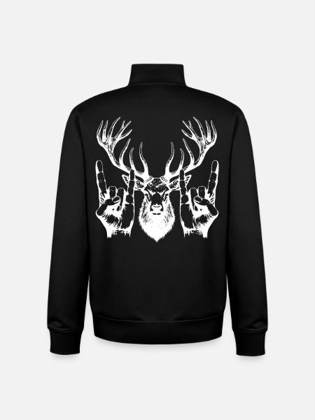 Metal Head Fork Sign Cool - Unisex Organic Zip Sweatshirt by Stanley/Stella - black