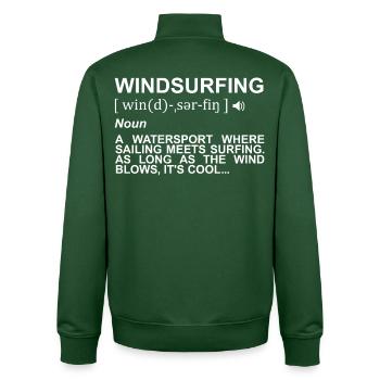 Windsurfing Definition - Unisex Organic Zip Sweatshirt by Stanley/Stella - bottle green - Back - AI Model Male 185 dark (185cm)