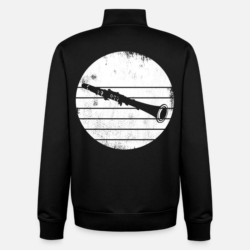 Esquisse de clarinette - Sweat zippé unisexe en coton bio Stanley/Stella - noir