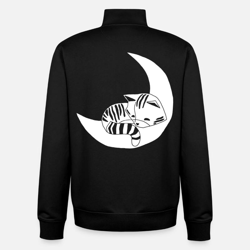 Whimsical kitten - Unisex Organic Zip Sweatshirt by Stanley/Stella - black