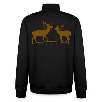 Hirsche mit Weihnachtskugeln - Unisex Organic Zip Sweatshirt von Stanley/Stella - Schwarz - Hinten - AI Model Male 185 light (185cm)
