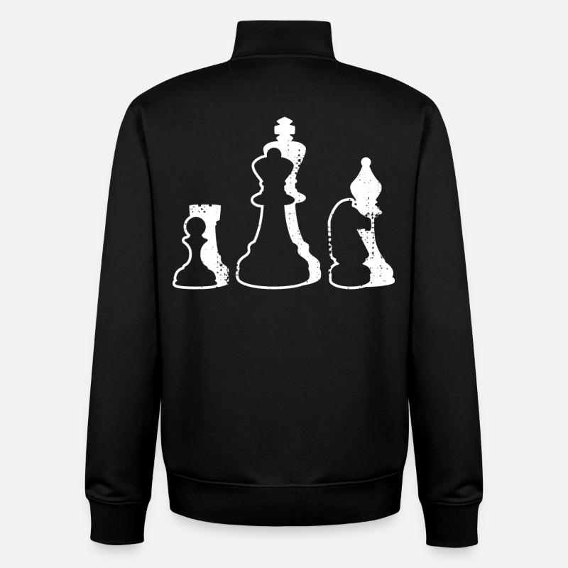 Schachfiguren - Unisex Organic Zip Sweatshirt von Stanley/Stella - Schwarz