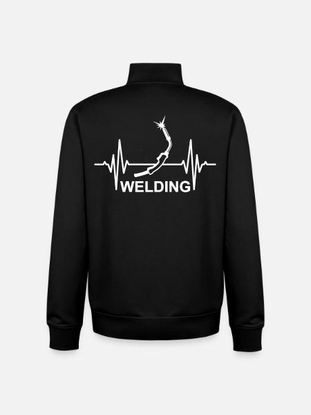 Welding Heartbeat - Unisex Organic Zip Sweatshirt by Stanley/Stella - black