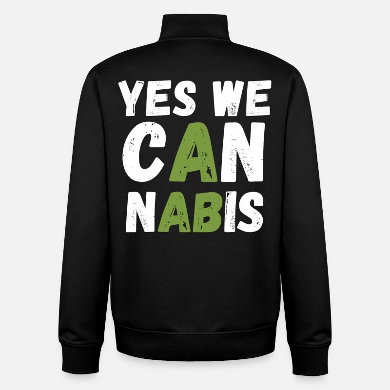Oui, nous le cannabis ! - Sweat zippé unisexe en coton bio Stanley/Stella - noir