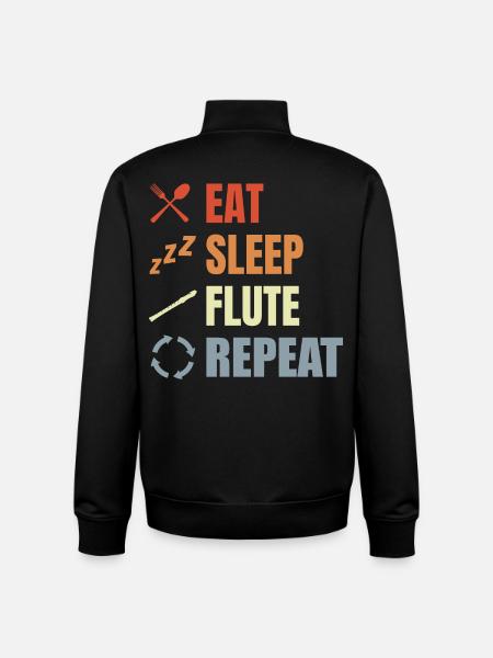Eat Sleep Flute Repeat - Unisex Organic Zip Sweatshirt by Stanley/Stella - black