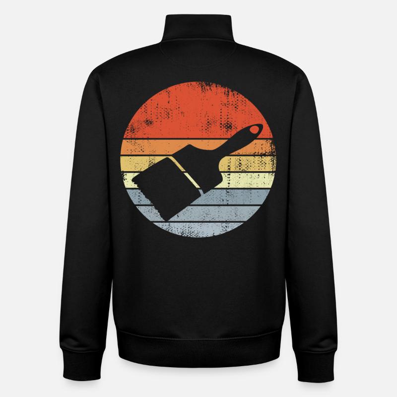 Peintre, Vernisher, Pinceau - Sweat zippé unisexe en coton bio Stanley/Stella - noir