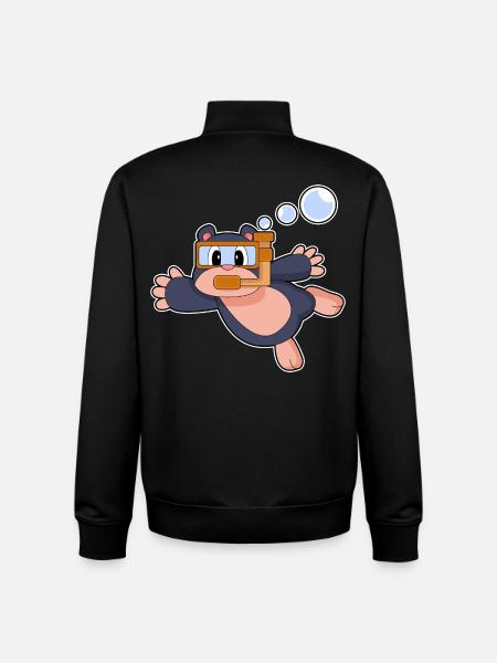 Mole Diver Snorkel Diving - Unisex Organic Zip Sweatshirt by Stanley/Stella - black