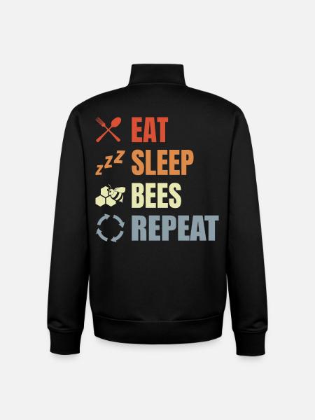 Eat Sleep Bees Repeat - Unisex Organic Zip Sweatshirt von Stanley/Stella - Schwarz
