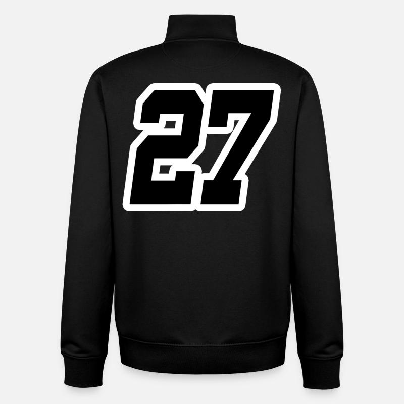 Nummer siebenundzwanzig 27 - Unisex Organic Zip Sweatshirt von Stanley/Stella - Schwarz