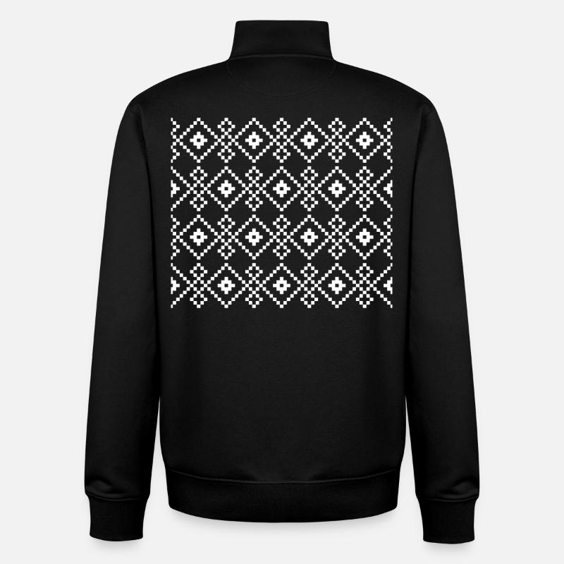 Christmas Plain Sweater (dark) - Unisex Organic Zip Sweatshirt by Stanley/Stella - black