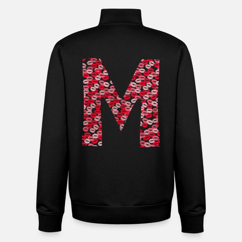 bisous t-shirt - Buchstabe M - Unisex Organic Zip Sweatshirt von Stanley/Stella - Schwarz