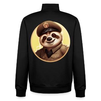 Polizei Faultier - Unisex Organic Zip Sweatshirt von Stanley/Stella - Schwarz - Hinten - AI Model Male 185 light (185cm)