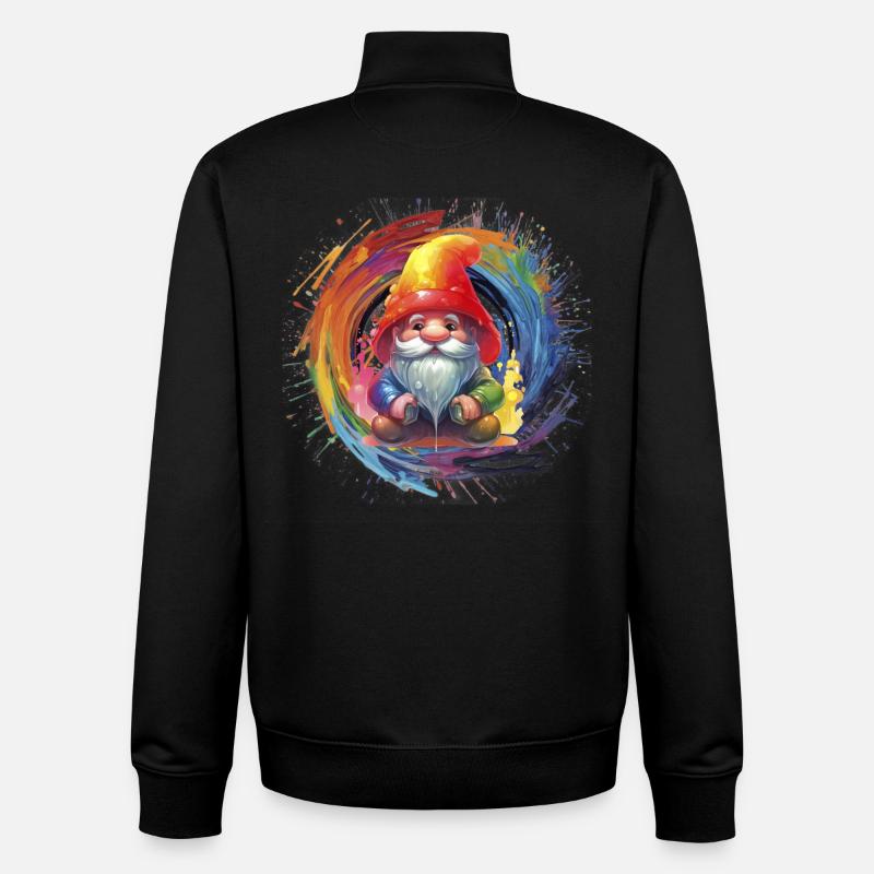 Bunter Weihnachtszwerg Zauberer - Unisex Organic Zip Sweatshirt von Stanley/Stella - Schwarz