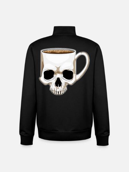 Skull Coffee Mug - Unisex Organic Zip Sweatshirt by Stanley/Stella - black