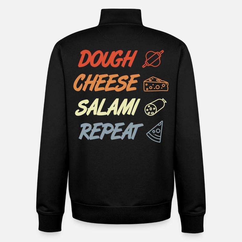 Drôle de dicton de pizza - Sweat zippé unisexe en coton bio Stanley/Stella - noir