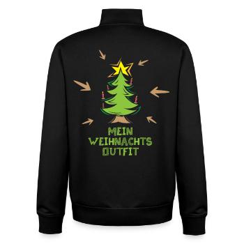 mein weihnachtsoutfit Symbol Tanne Weihnachten - Unisex Organic Zip Sweatshirt von Stanley/Stella - Schwarz - Hinten - AI Model Male 185 light (185cm)