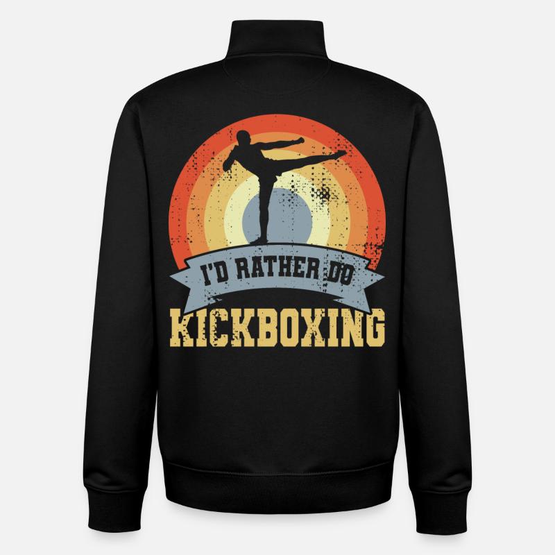 I'd Rather Do Kickboxing - Unisex Organic Zip Sweatshirt von Stanley/Stella - Schwarz