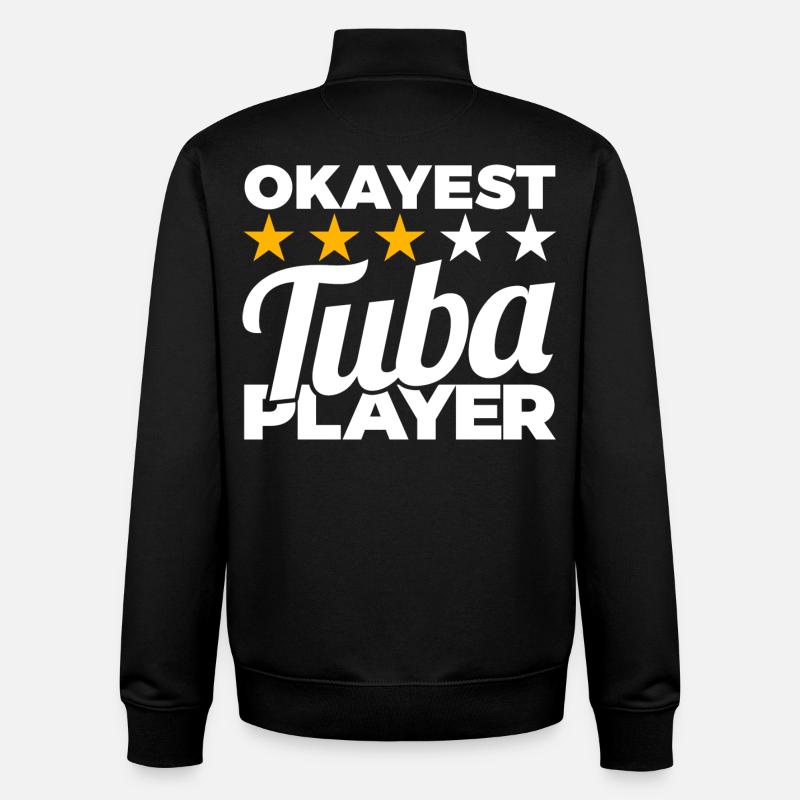 Joueur de tuba moyen - Sweat zippé unisexe en coton bio Stanley/Stella - noir