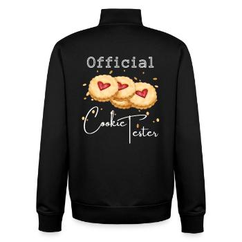 Official cookie tester for Christmas. - Unisex Organic Zip Sweatshirt by Stanley/Stella - black - Back - AI Model Male 185 light (185cm)