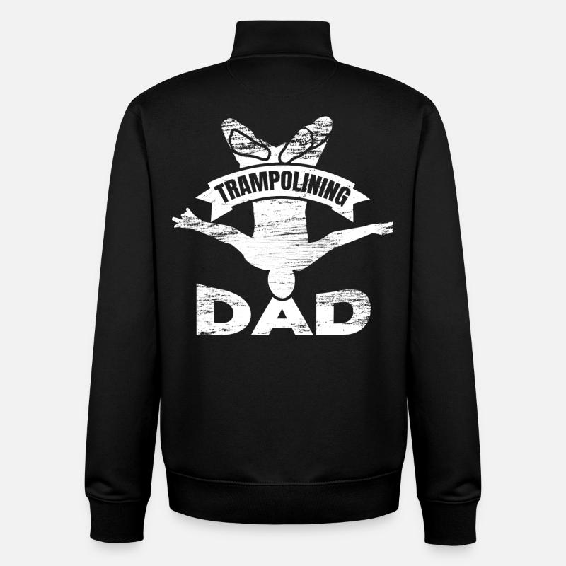 Trampoline jumper father - Unisex Organic Zip Sweatshirt by Stanley/Stella - black