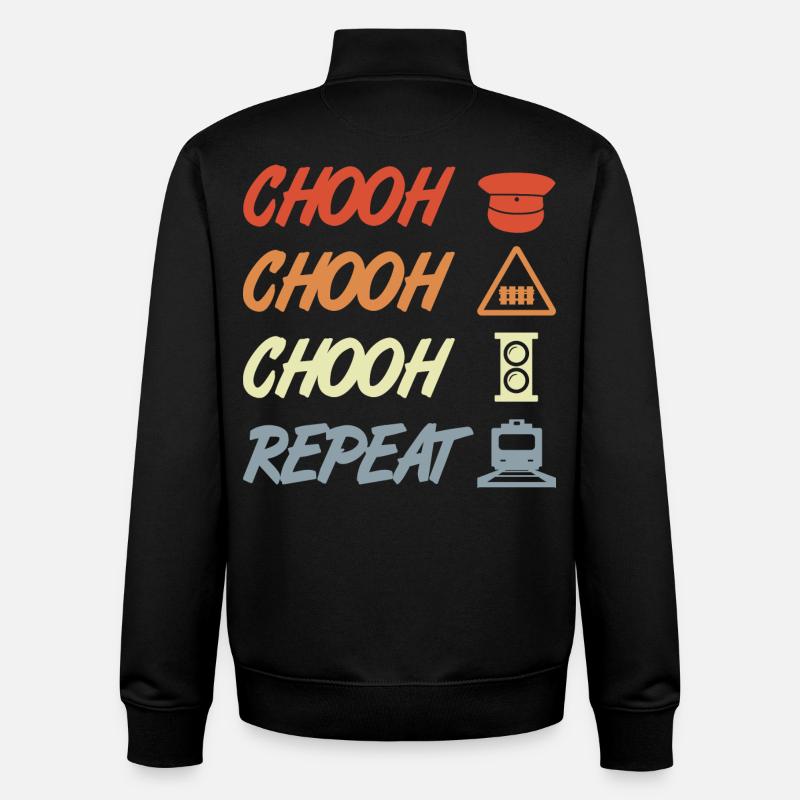 Blague sur les chemins de fer - Sweat zippé unisexe en coton bio Stanley/Stella - noir