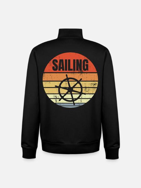 Steering wheel sailing ship - Unisex Organic Zip Sweatshirt by Stanley/Stella - black