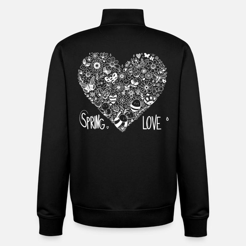 spring love - Unisex Organic Zip Sweatshirt by Stanley/Stella - black