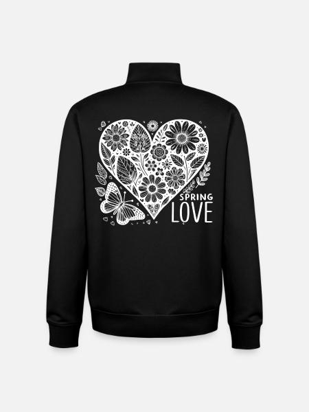 spring love - Unisex Organic Zip Sweatshirt by Stanley/Stella - black