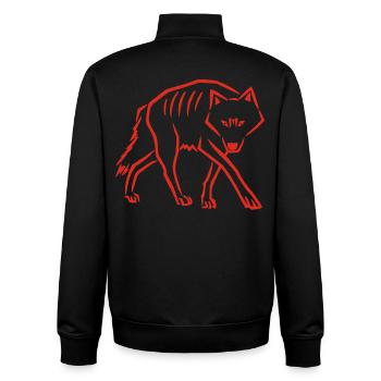 Stepping Down (Red) - Unisex Organic Zip Sweatshirt by Stanley/Stella - black - Back - AI Model Male 185 light (185cm)