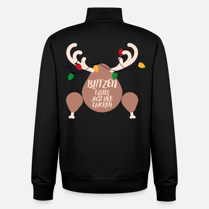 Cuisse décorée: goût poulet - Sweat zippé unisexe en coton bio Stanley/Stella - noir