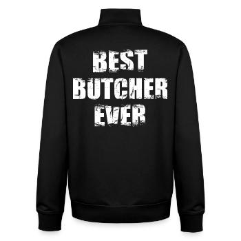 Best Butcher - Unisex Organic Zip Sweatshirt by Stanley/Stella - black - Back - AI Model Male 185 light (185cm)