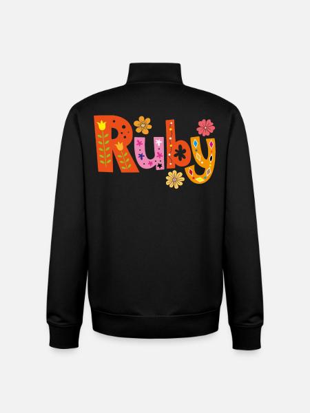 Personalisierter Ruby-Name - Unisex Organic Zip Sweatshirt von Stanley/Stella - Schwarz
