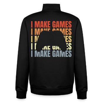 Game Developer Saying - Unisex Organic Zip Sweatshirt by Stanley/Stella - black - Back - AI Model Male 185 light (185cm)