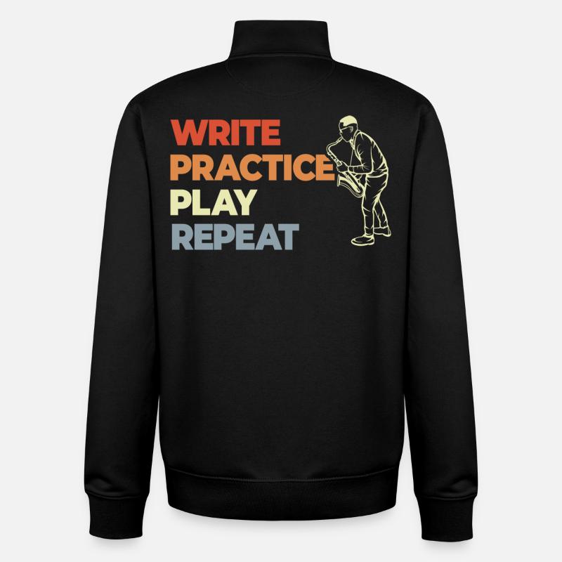 Write Practice Play Repeat - Unisex Organic Zip Sweatshirt von Stanley/Stella - Schwarz
