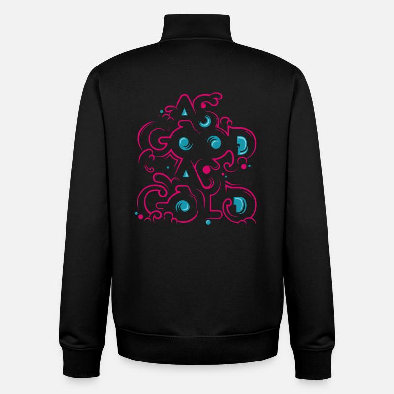 Neon Blumen Ornament - Unisex Organic Zip Sweatshirt von Stanley/Stella - Schwarz
