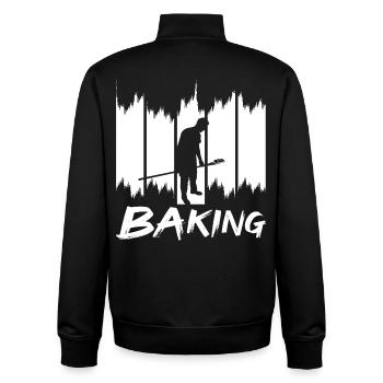 Pâtisserie amusante - Sweat zippé unisexe en coton bio Stanley/Stella - noir - Dos - AI Model Male 185 light (185cm)