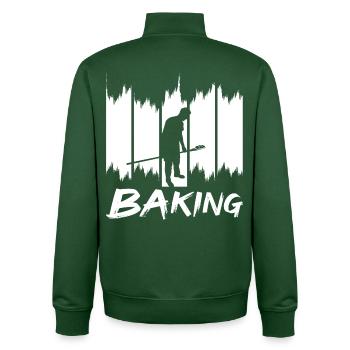 Fun Baking - Unisex Organic Zip Sweatshirt by Stanley/Stella - bottle green - Back - AI Model Male 185 dark (185cm)