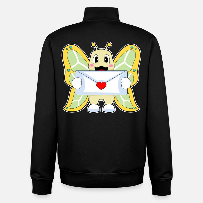 Schmetterling Brief - Unisex Organic Zip Sweatshirt von Stanley/Stella - Schwarz