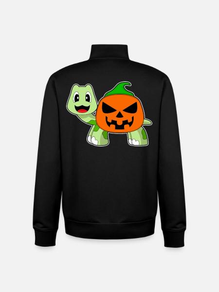Turtle Halloween Pumpkin - Unisex Organic Zip Sweatshirt by Stanley/Stella - black
