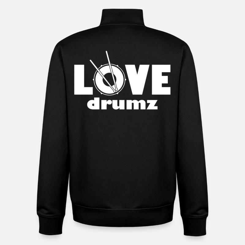 Love Drumz Heartbeat Conception graphique - Sweat zippé unisexe en coton bio Stanley/Stella - noir