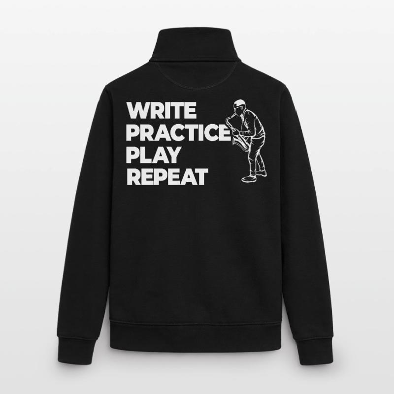 Writing, practicing, playing, repeating Unisex Organic Zip Sweatshirt by Stanley/Stella
