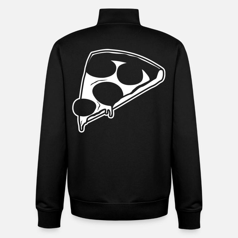 Pizza Zeichnung - Unisex Organic Zip Sweatshirt von Stanley/Stella - Schwarz