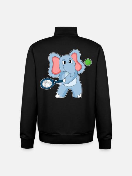 Elephant Tennis Racket - Unisex Organic Zip Sweatshirt by Stanley/Stella - black
