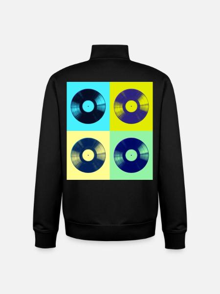 Pop-Art-Vinylalben - Unisex Organic Zip Sweatshirt von Stanley/Stella - Schwarz