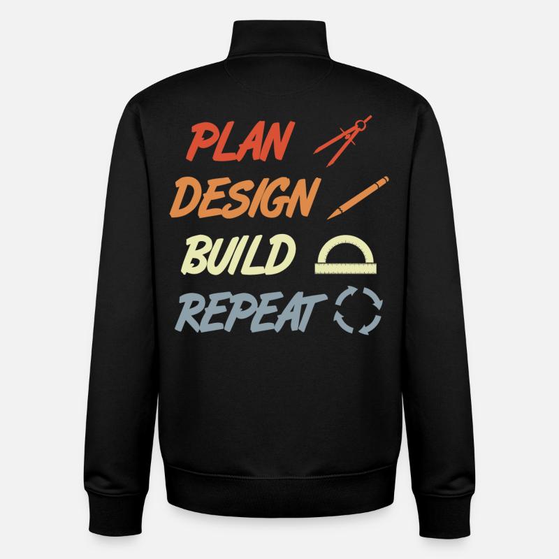 Calendrier des architectes - Sweat zippé unisexe en coton bio Stanley/Stella - noir